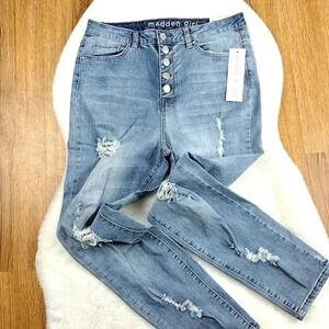 High Rise Distressed Button Fly Jeans Icon Ultra High Rise Skinny